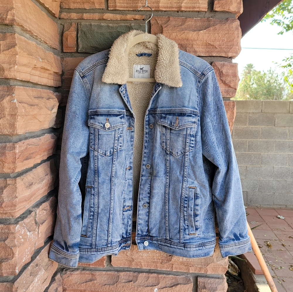 Hollister denim fur jacket